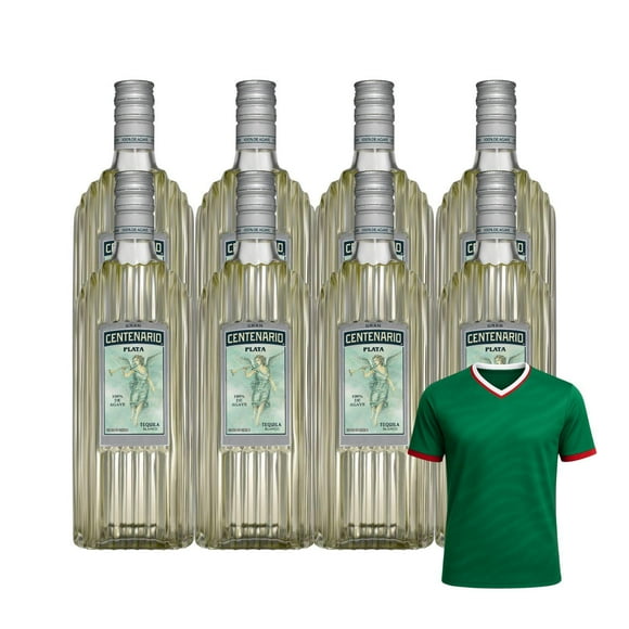 8 Tequila Gran Centenario Plata 700 ml + Jersey Verde