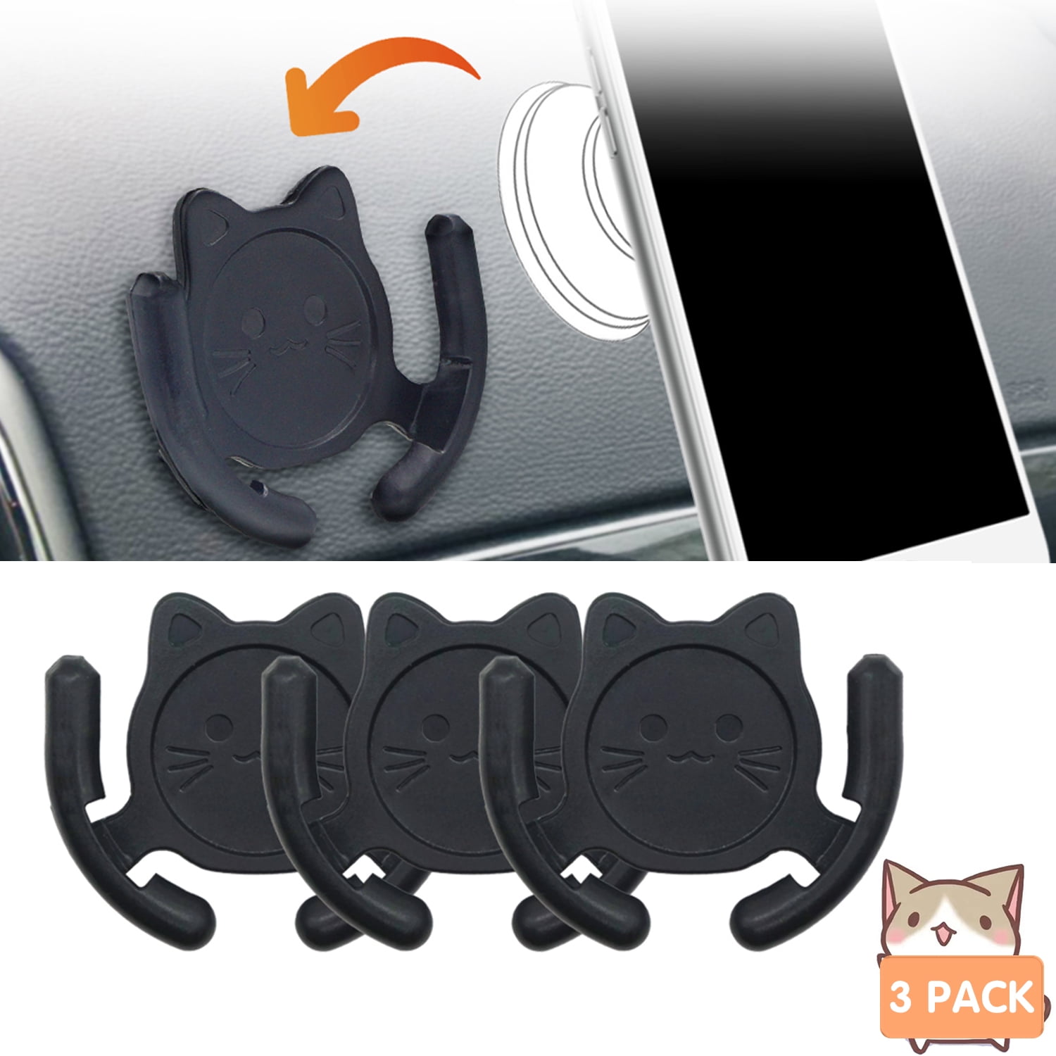 3 Pack HOMEFOX MultiSurface Holder Car Mount Compatible for Popsocket