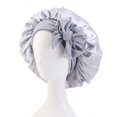 thumbnail image 2 of Toudaret Women Shower Cap Sleeping Satin Bonnet  Adjustable Lace-up Bow High Density Women Braids Curly Night Hat Beauty Parlor Cap Salon Hat, 2 of 8
