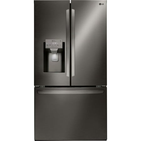 LG - 27.9 French Door Refrigerator - Black stainless steel