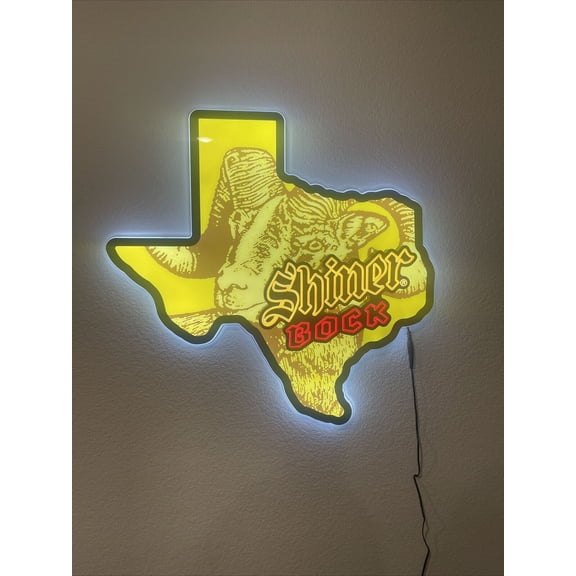 Queen Sense 16"x15" Custom Shiner Bocks Beer Ram Texas State 2D Led Sign Light Vivid Printing Tech Design Beer Bar Pub Decor Wall Decor Party Gift Artwork Lamp 116SBBRTS-LED2D