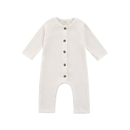 

Ma&Baby Infant Baby Boy Girl Jumpsuit Romper Autmun Long Sleeve Single Breasted Playsuit