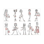 Ambesonne Fashion Jigsaw Puzzle, Cartoon Fashion Ladies, Heirloom-Quality Fun Activity for Family Durable Cardboard, 1000 pcs, White Pink