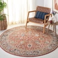 thumbnail image 2 of SAFAVIEH Silverado Ormonde Oriental Polyester Area Rug, Rust/Blue, 6'4" x 6'4" Round, 2 of 8