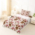 thumbnail image 5 of Erosebridal Cute Highland Cow Twin Sheet Sets,Pink Red Flowers Blossom Bedding For Girls Boys 3 Pieces, 5 of 6