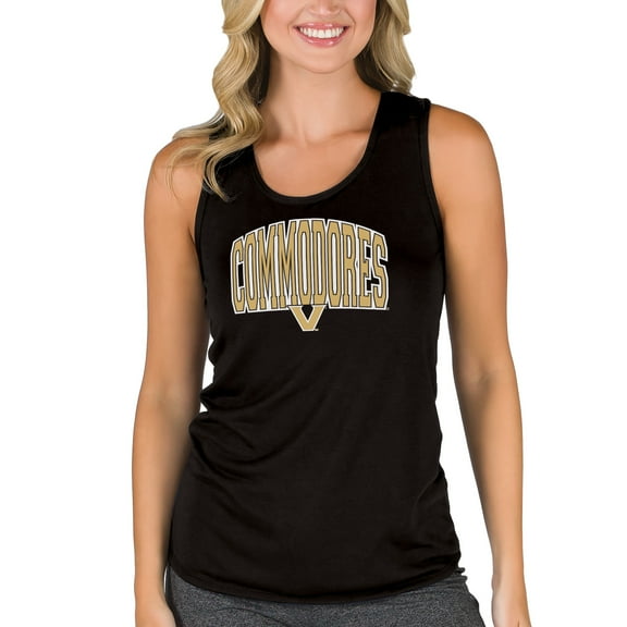 Women's College Concepts Black Vanderbilt Commodores Marathon Racerback Tank Top