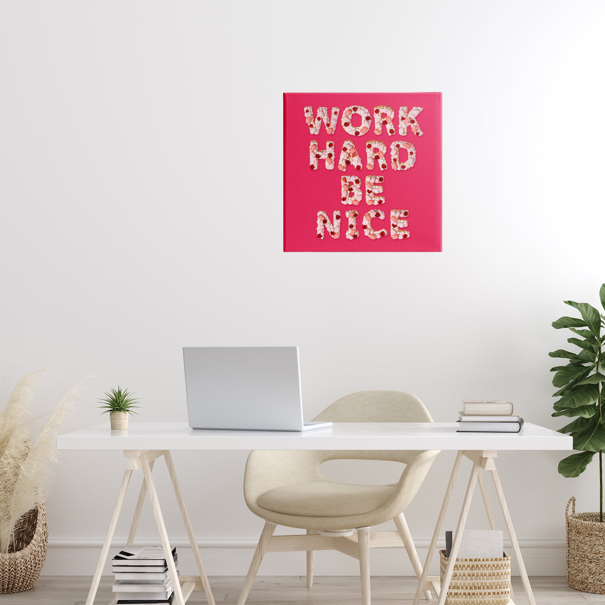 Work Hard Be Nice Canvas Wall Art, design by LISH Creative
