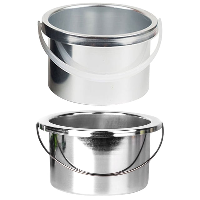 KAKOWELY 2 pcs Hair Removal Wax Melting Machine Replacement Pots Wax Warmer Inner Pan Metal Container,5.12X"X2.64"X2.64"