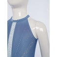 thumbnail image 4 of Oyolan One Piece Rompers Overall for Girls Rhinestones Dance Bodysuit Disco Party Wide Leg Pants Playsuit Dusty Blue 6, 4 of 7