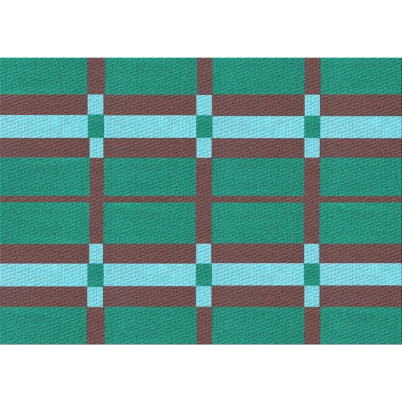 Ahgly Company Indoor Rectangle Patterned Dark Turquoise Green Area Rugs, 3' x 5'