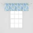 thumbnail image 2 of Floral Window Valance, Blooming Cornflowers Garden Nature Watercolor Art on Soft Background, Curtain Valance for Kitchen Bedroom with Rod Pocket, 54" X 18", Sea Blue and Fern Green, by Ambesonne, 2 of 2