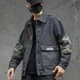 thumbnail image 2 of Abrigos de mezclilla para hombre, chaqueta vaquera de camuflaje para hombre, con botones empalmados, estilo cargo coreano, lavado, talla grande, alta calidad, marca de diseñador, 2 of 5