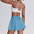 thumbnail image 5 of QATAINLAV Tennis Skirt Pleated Skorts for Woman Casual Ruffle Golf Skirts with Pockets Tummy Control Workout Athletic Skirts with Shorts Sky Blue XL Gifts for Mom, 5 of 9