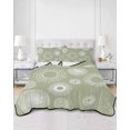 thumbnail image 3 of Geometric Queen Size Down Alternative Comforter, Lightweight Comforter Quilt Bedding Set with Pillow Shams Abstract Sage Green White Boho Circle Dot All Seasons Bed Comforter Duvet Insert 90"x96", 3 of 7