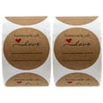 thumbnail image 1 of Whataatahia 2roll Round Kraft Homemade with Love Sticker with Lines for Writing, 500 Labels per roll, 1 of 5