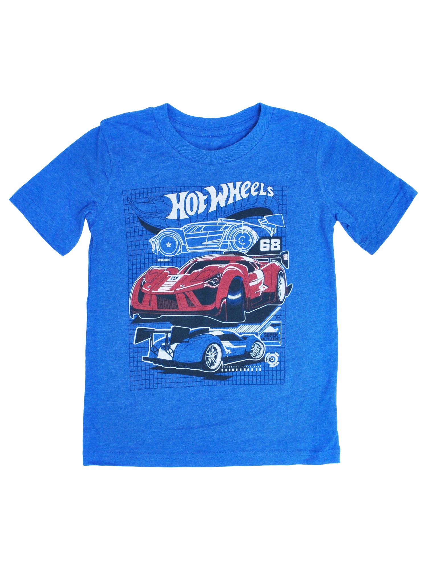 Boys Hot Wheels Blueprint T-Shirt - Sports Car Super Blitzen | Walmart ...