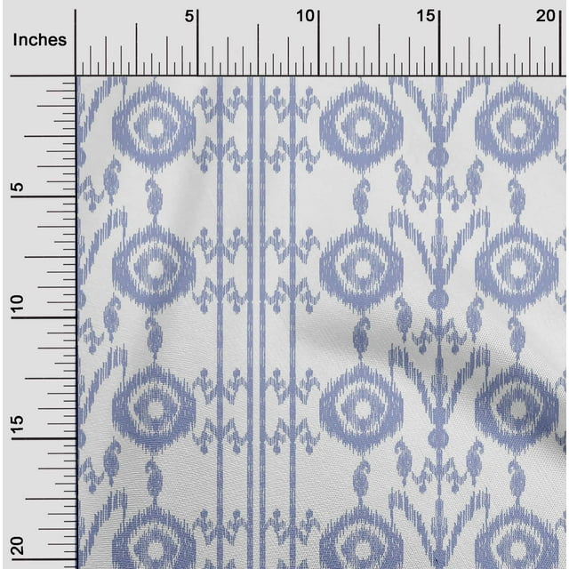 oneOone Polyester Lycra Fabric Paisley|Stripe & Circle Ikat Print Fabric By The Yard 56 Inch Wide