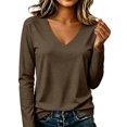 thumbnail image 7 of Long Sleeve Shirts for Women Fall Outfit 2026 Fashion Casual T Shirt V Neck Basic Loose Tunic Tops 2XL, 7 of 7