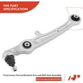 thumbnail image 5 of A-Premium Front Forward Lower Control Arm, with Ball Joint & Bushing, Compatible with Audi A6 2006-2011, A6 Quattro 2005-2011, S6 2007-2011, Replace # K620452 4F0407151, 5 of 8