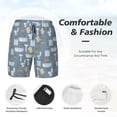 thumbnail image 5 of Haiem Blue Bathroom Mens Swim Trunks with Compression Liner 2 in 1 Swimming Shorts Stretch Swimwear Quick Dry,Board Shorts-Medium, 5 of 9
