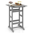thumbnail image 1 of Costway Outdoor Bar Table All Weather HDPE Patio Table with Wood Grains Bistro Table Gray, 1 of 10