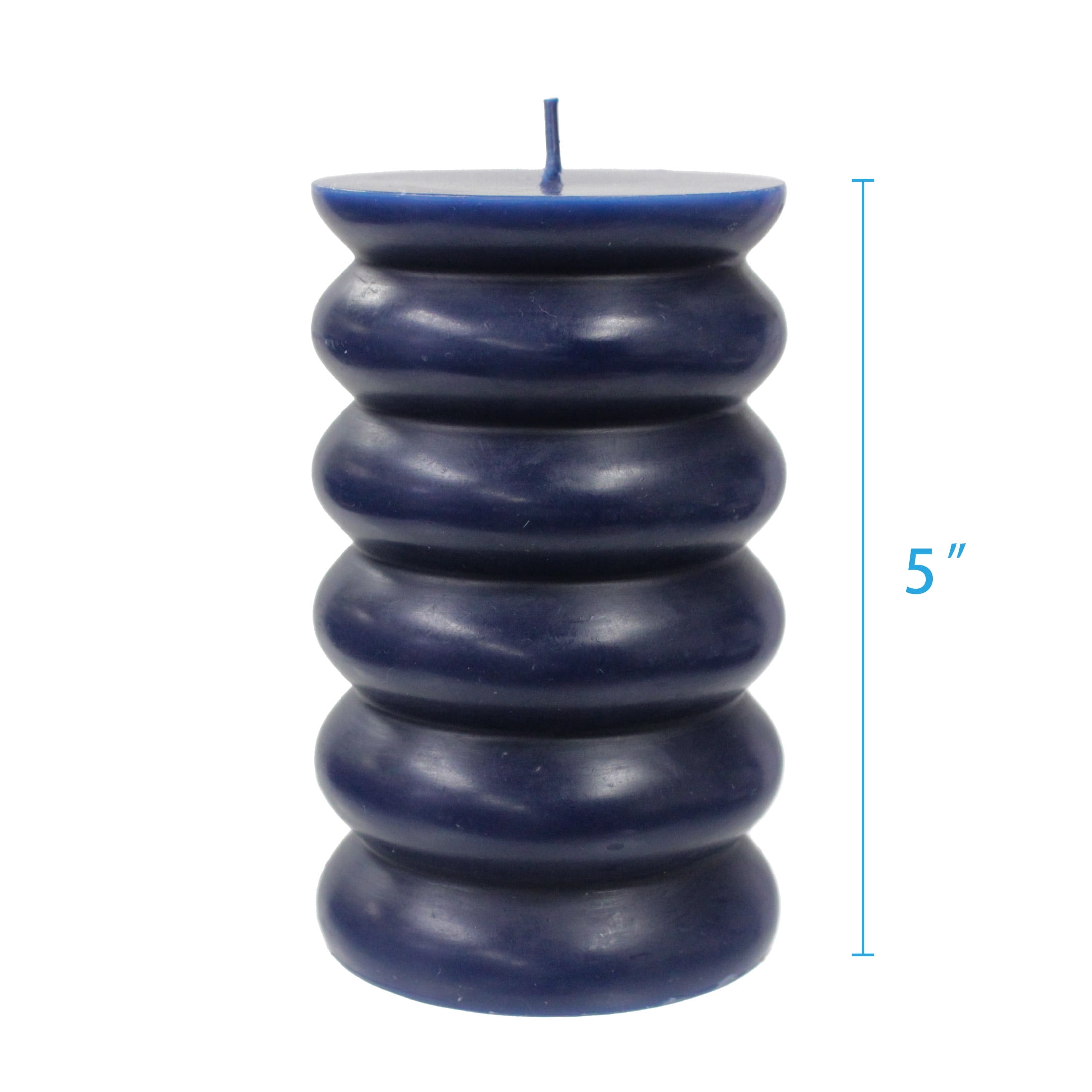 (2 pack) Better Homes & Gardens Unscented Bubble Pillar Candle, Blue, 3 in x 5 in