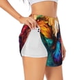 thumbnail image 3 of Lsque Vibrant Rainbow Butterfly A Printed Women's Running Shorts with Liner Pockets,Elastic Quick Dry Workout Athletic Gym Yoga Shorts,Womens High Waist Shorts-X-Large, 3 of 9