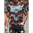 thumbnail image 4 of Camiseta con estampado de calavera aterradora para hombre, Camiseta cómoda informal de temperamento, ropa 3D, top gráfico, Verano, 4 of 4