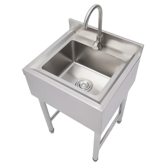 Commercial Utility Sink Stainless 1 Compartment Kitchen Sink 21.6*33.4*19.6”