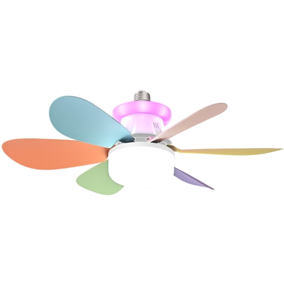 HUISZJ Ceiling Fans Lights, 40W Flush Mount Ceiling Fan with Remote RGB, Dimmable Ceiling Fan for Living Room