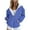 Blue, variant on LEAVINGSUO Winter Clothes for Women 2023 Womens Fashion Women's Fashion Casual Print Zip Hood Long Sleeve Pocket Jacket Top