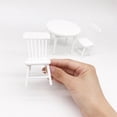 thumbnail image 3 of 1:12 Dining Chair White Miniature Set Color Round Dollhouse Furniture Table Garage Kits, 3 of 9
