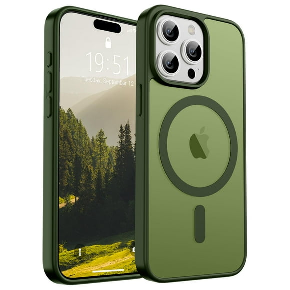 Funda magnética SUPFINE para iPhone 15 Pro Max, color verde