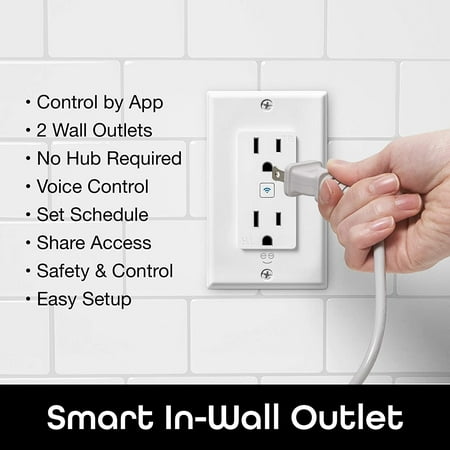 Geeni - Smart Wi-Fi In-Wall Outlet - White