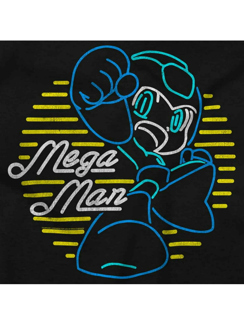 Mega Man Rockman Video Game Neon Sign Women's T Shirt Ladies Tee