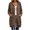 Light Brown, variant on Vivianyo HD Women's Mid Length Dual Zip Up Hooded Sweatshirt, Contrast Stitch Patch Pocket Long Sleeve Fleece Hoodie for Daily Commute Wear, Sizes S-2XL