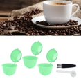 thumbnail image 4 of Filtre à Café, Facile à Utiliser Tasse à Café Facile à Nettoyer Réutilisable avec Brosse Cuillère pour Machine à Café Vert 3 Capsules + 1 Cuillère + 1 Brosse, 4 of 8
