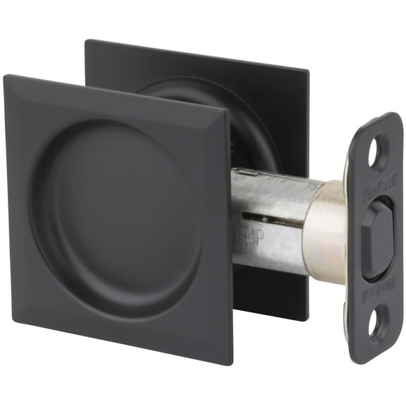 Open Box Kwikset 334Sqt Square Passage Hall/Closet Pocket Door Lock - Black