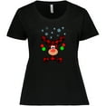 thumbnail image 3 of Inktastic Cute Flannel Reindeer with Christmas Bulbs and Snowflakes Women's Plus Size T-Shirt, 3 of 5