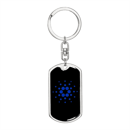 Cardano (ADA) Crypto Cryptocurrency Keychain Stainless Steel Or 18k Gold Dog Tag Keyring