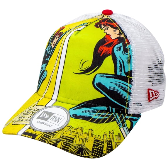 Black Widow Comic Scene Sublimated New Era Adjustable Trucker Hat