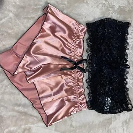 

Cathalem Womens Lingerie Set Fashion Underwear Sleepwear Nightdress Lingerie Lace Lingerie for Women with Push up Bra Underwear Pink X-Large