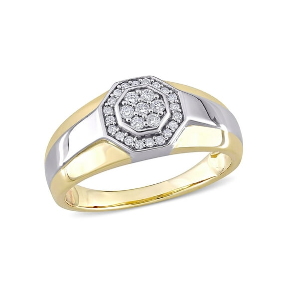 Everly Men's Diamond and 10k Yellow Gold Wedding Ring