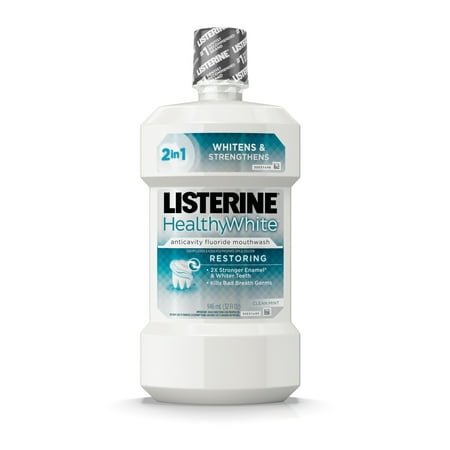 Listerine Healthy White Teeth Whitening Fluoride Mouthwash, 32 fl. (Best Mouthwash Without Fluoride)