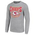 thumbnail image 2 of Men's Starter Heather Gray Kansas City Chiefs '80s Inspired Team Logo Long Sleeve T-Shirt, 2 of 3