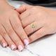 thumbnail image 5 of JeenMata Anillo de Bodas de Oro Blanco de 18 K sobre Plata con Peridoto (Piedra Natal de Agosto) en Forma de Corazón de 1 Quilate, 5 of 6