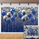thumbnail image 1 of Fondos azules y plateados de 150 x 90 cm, utilizados para la fiesta de bodas de Orlando, fondo de fotografía para fiestas de cumpleaños, globo azul grisáceo plateado brillante para niños, 1 of 5