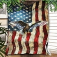 thumbnail image 2 of Lotusprinthandmade Patriotic America Flag Eagle Fleece Blanket 2 Sizes (Made in US) (60"x50"), America Flag And Eagle Throw, Majestic Eagle And Flag Blanket, 2 of 6