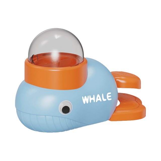 Jouet Interactif en Forme de Baleine pour Chiens – Distributeur de Collations Multi-Usage Bleu avec Design Rotatif, Fonction Alimentation Lente, et Trois Couvercles Réglables pour un Temps de Jeu Amélioré