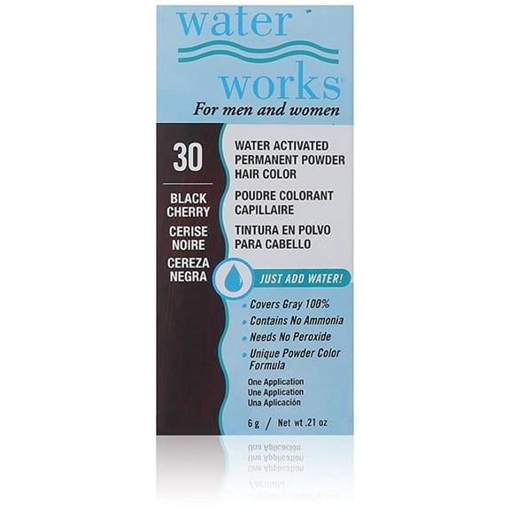 Waterworks Water Activated Permanent Powder Hair Color 6g / 0.21 oz - #30 Black Cherry